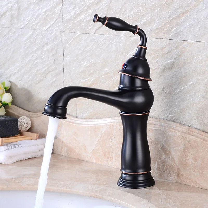 

Vidric oil rubbed black basin faucet Brass Vessel Sink faucet hot and cold mixer tap ORB cock bathroom faucet