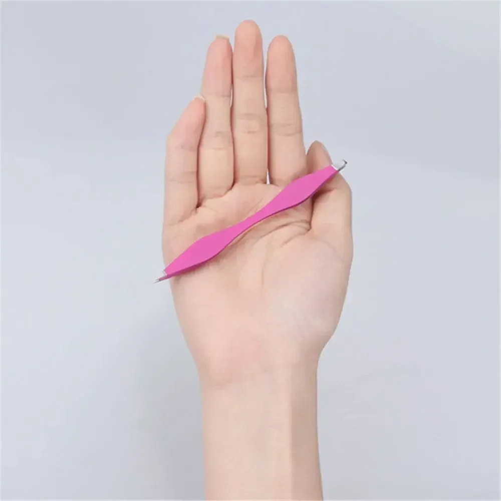 Double Ended Makeup Eyebrow Tweezers Rose Beauty Tools  Anti-static Eyelash Extension Tweezer Pinset For Trim Eyebrows