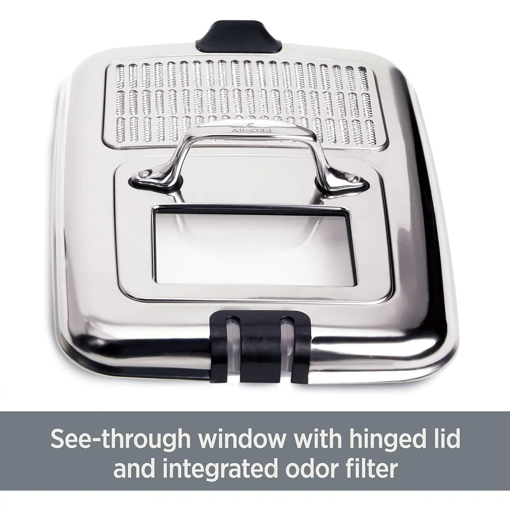 All-Clad 3.5L 1700W Electric Deep Fryer with Basket, Digital Controls-Stainless Steel