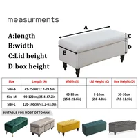 1pc Printed Ottoman Footstool Cover Stretch Piano Storage Stool Covers Rectangle Non-Slip Bedside Footrest Slipcover housse pouf 2