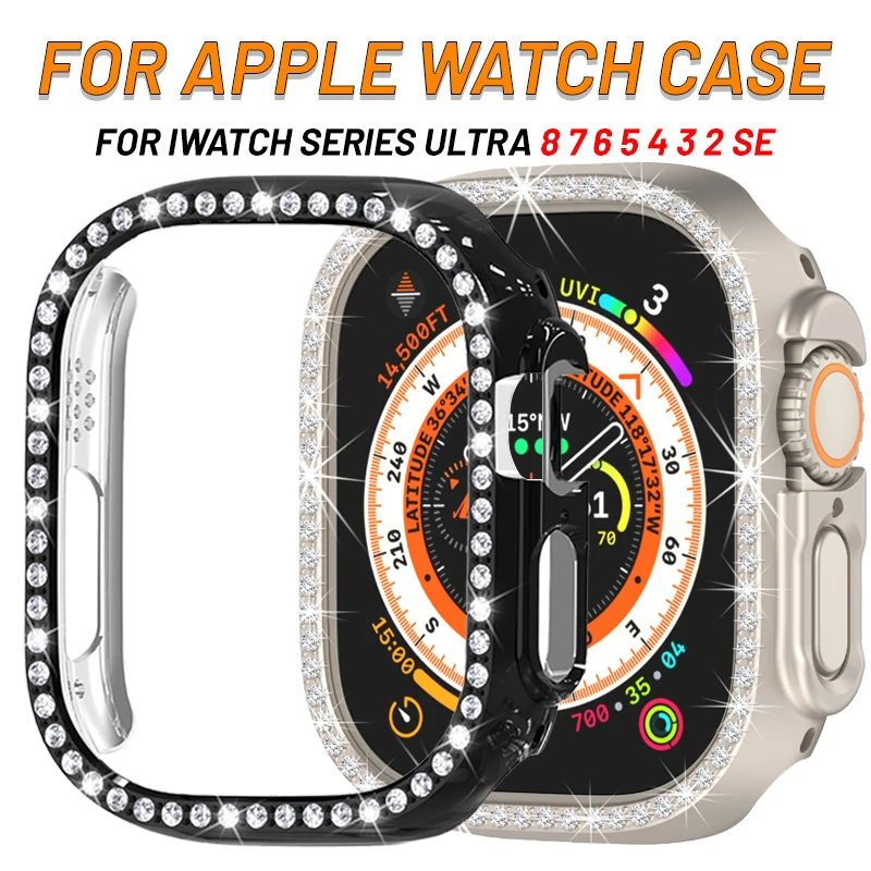 

Diamond Bumper Protective Case for Apple Watch 8 49mm 45mm 41mm For IWatch Series7 6 5 SE 44mm 42mm 38mm Shell Frame Accessories