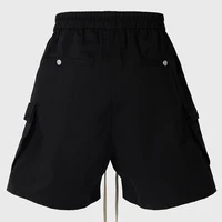 Men Summer Cargo Shorts 2025 Summer Black Loose Casual Shorts Side Pocket Wide Leg Short Pants for Male 2