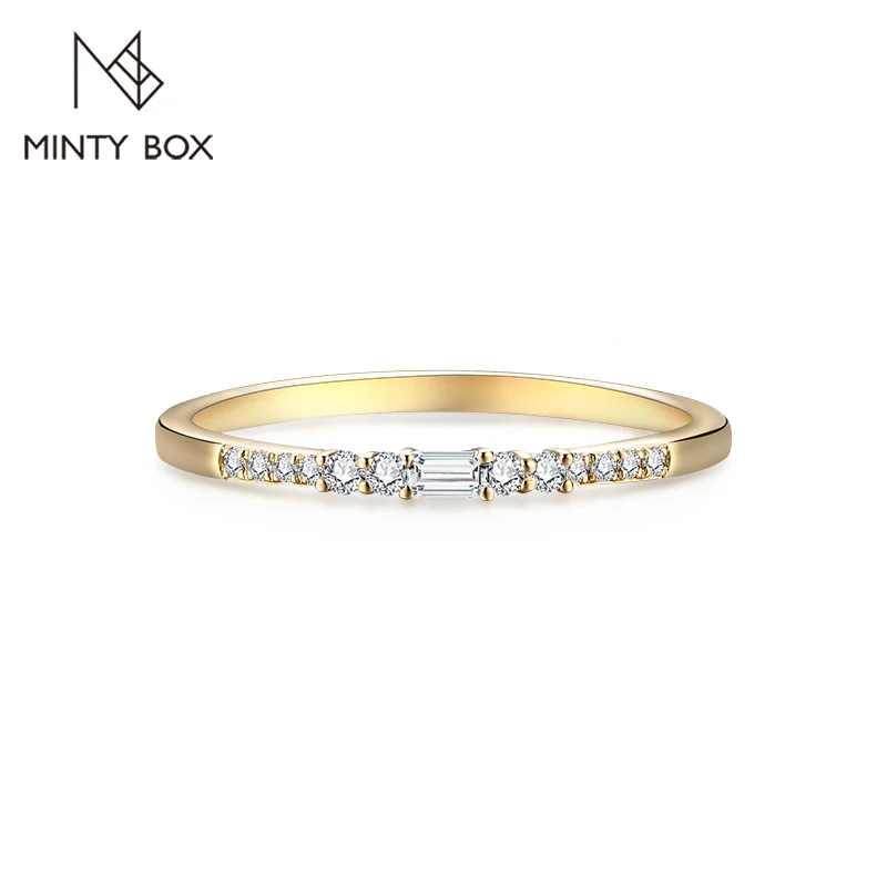 MINTYBOX Excellent Cut New Wedding Band D Color Moissanite Ring for Women 925 Sterling Silver Real Pure 10k 14k 18k Gold Jewelry