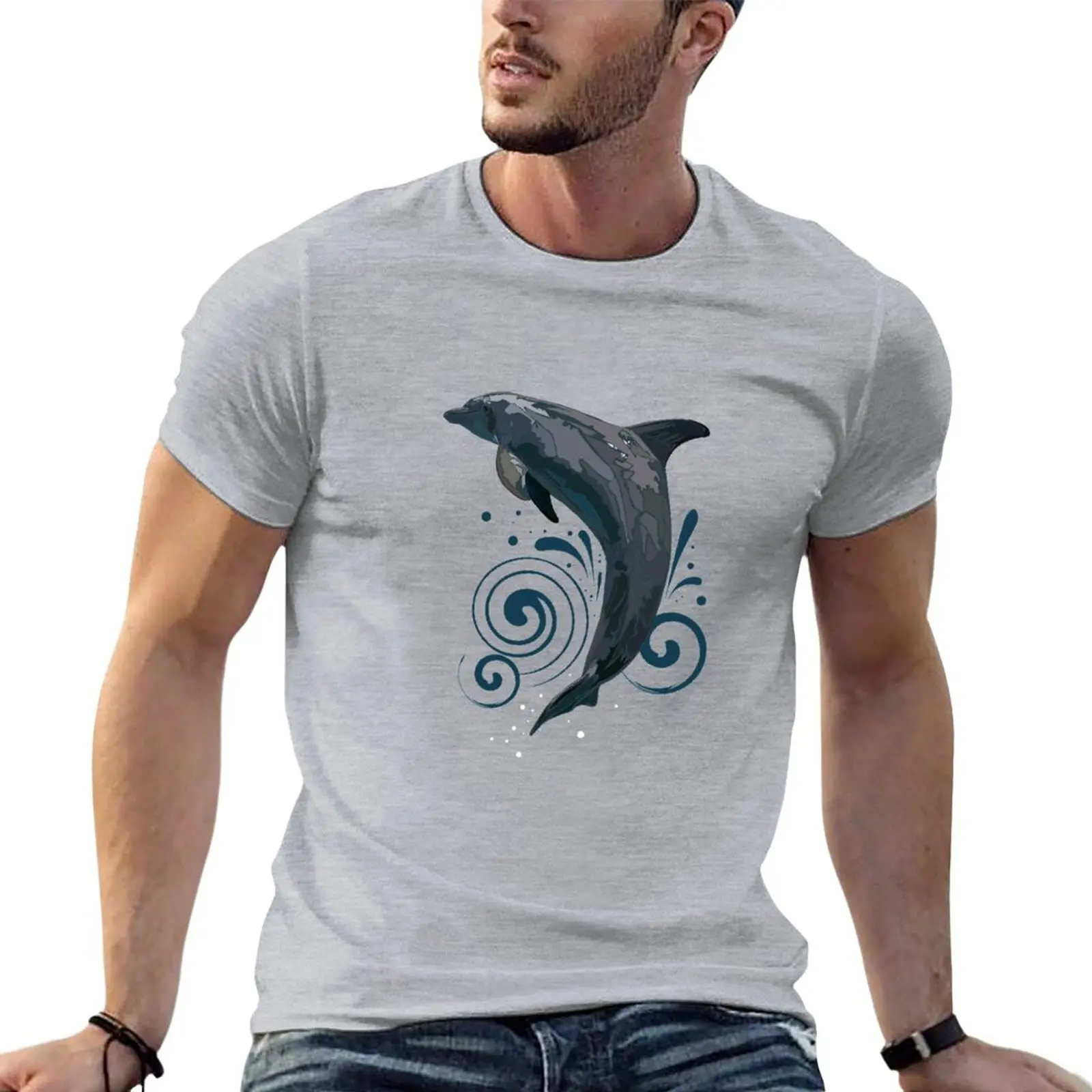 

Dolphin - Night T-Shirt summer top vintage clothes shirts graphic tees t shirt for men