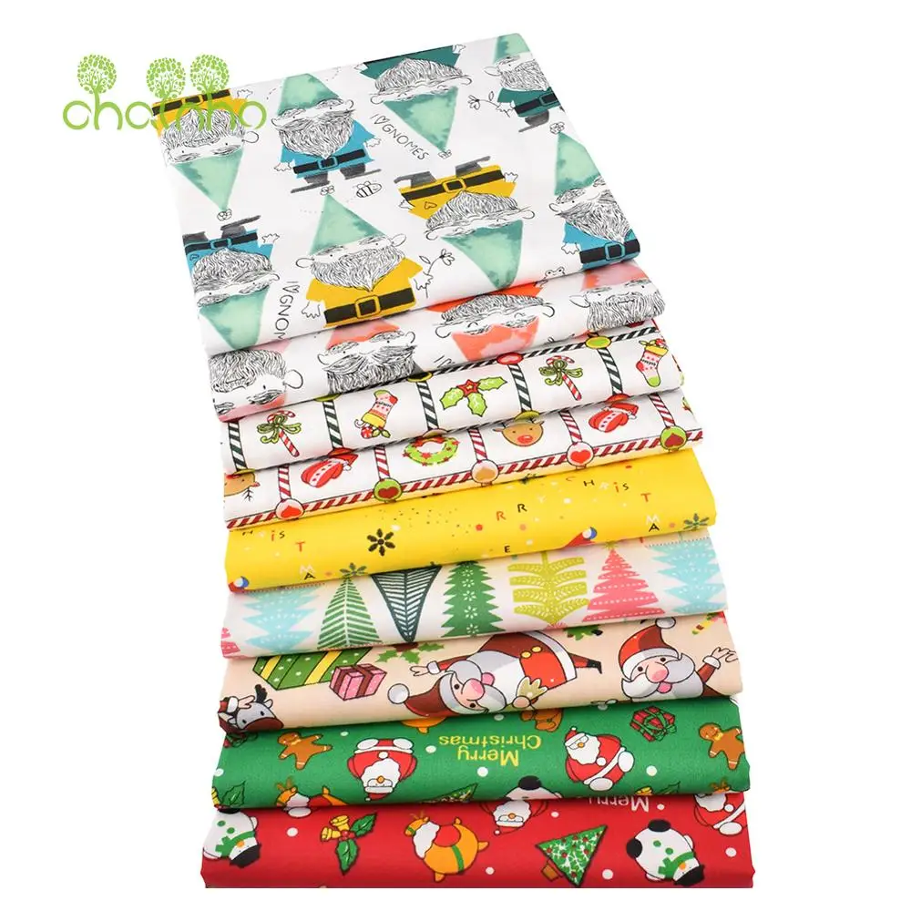 Chainho,Printed Twill Weave Cotton Fabric,Patchwork Cloth,DIY Sewing Quilting Material,Christmas Series,2 Specification,CC131