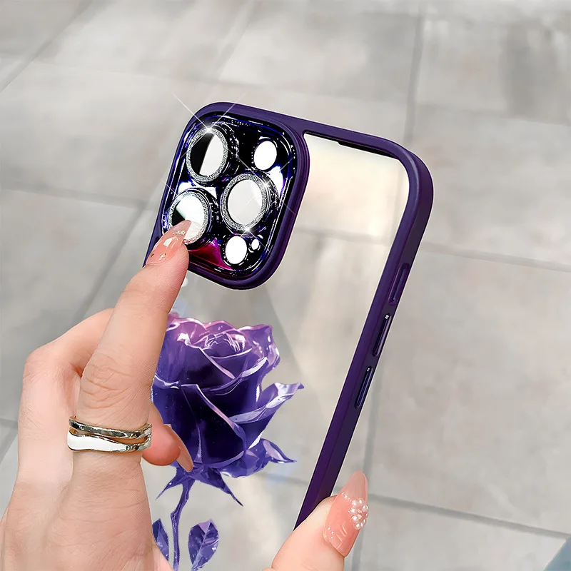 Прозрачный чехол для iPhone 15 14Plus 13 12 11Pro Max XS XR с блестящим объективом (art.: 3920c39b331bf) - 3920c39b331bf