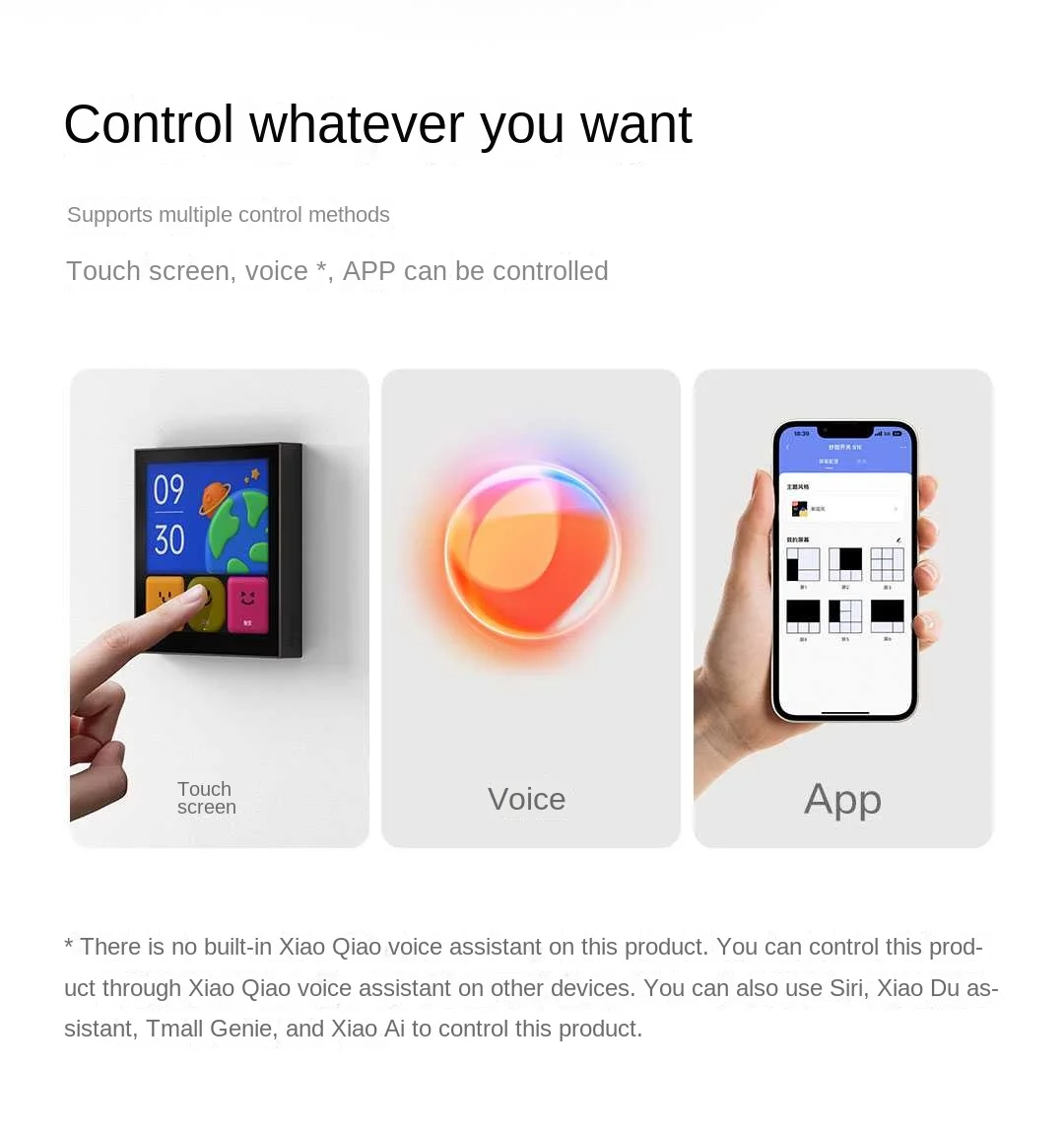 NEW Smart Switch S1E Touch Control 4" Full LED Timer Calendar Power Statistics