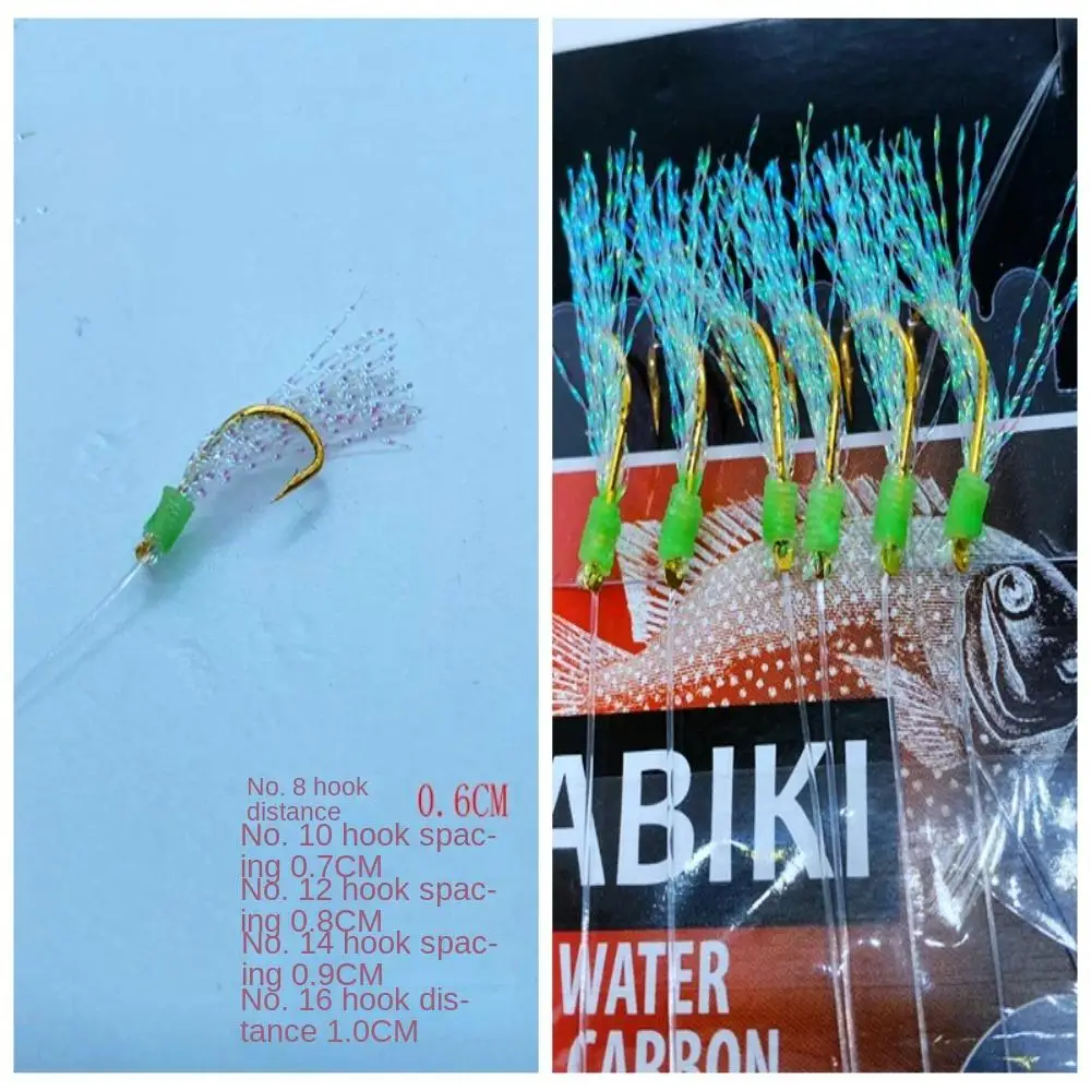 6 Pz Flessibile Pesca Sabiki Rigs Antiruggine Attrezzatura Da Pesca In Mare Con Barb Durevole Gancio Da Pesca Luminescente