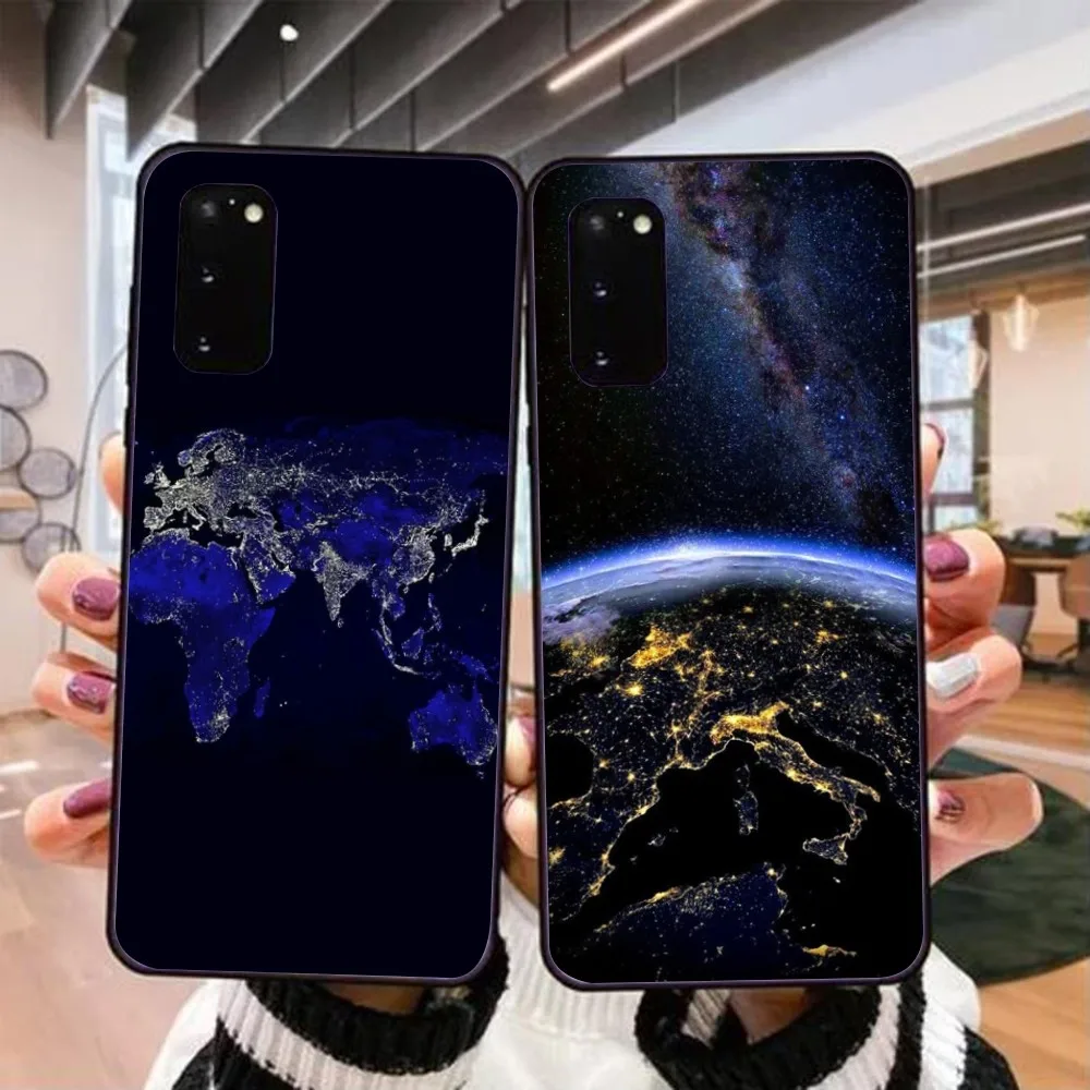 Custodia Per Cellulare Earth Dark Map Per Realme Gt 2 9I 8I 7I Pro X50 X2 C35 C21 C20 C11 C3 Cover Morbida Nera Per Telefono Funda