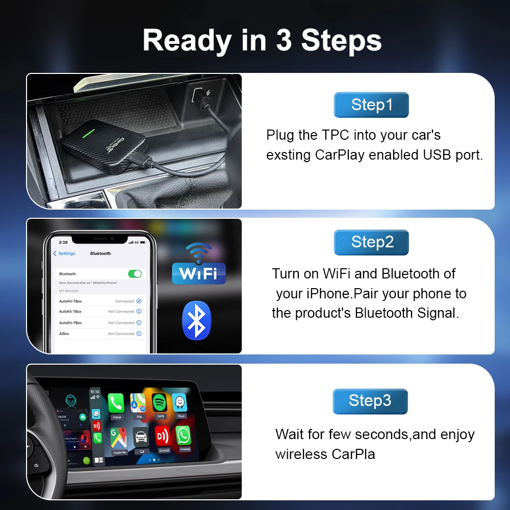 CarlinKit 5.0 4.0 3.0 CarPlay Wireless Dongle Activator Auto-connect For Audi Porshe Benz VW Volvo Toyota Plug&Play MP4 MP5 Play