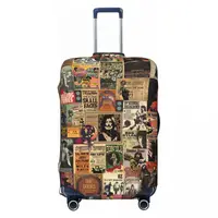 Rock N' Roll Stories Collage Suitcase Cover Music Fun Business Protection Luggage Case Flight Travel Luggage Cover Dust Proof 2