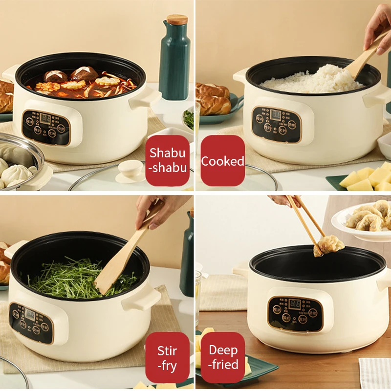 110v intelligent electric Cooking pot Travel electric frying pan Multifunctional electric hot pot portable rice cooker 4