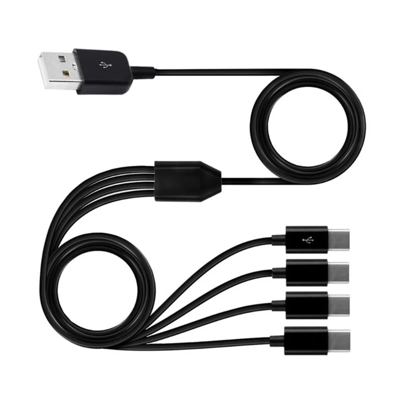 4 in 1 Multi Charging Cable USB to 4x Type C Splitter Data Sync USB C Cable