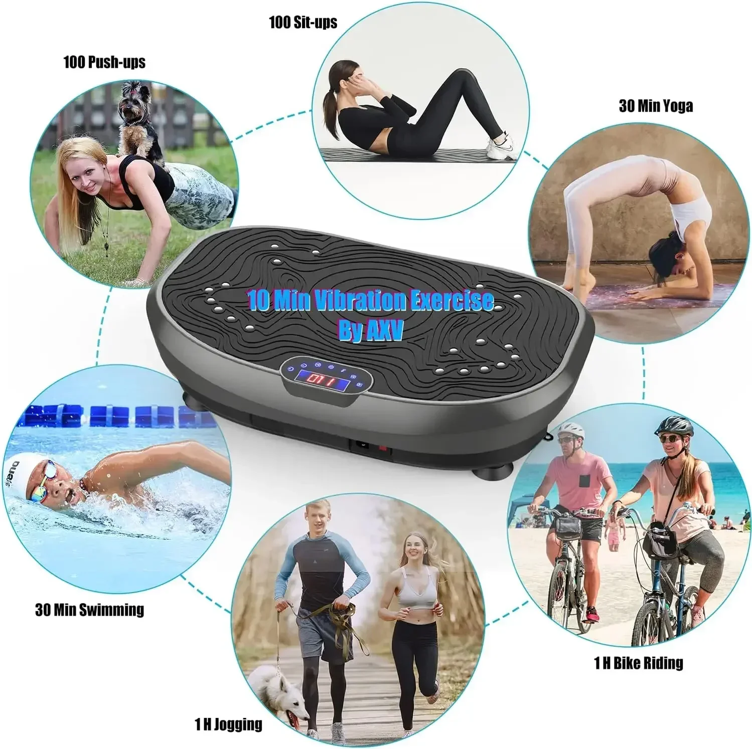 Hot Sale Whole Body Workout Power Vibration Plate Exercise Machine for Weight Loss Shaping Toning Wellness Home Gyms
