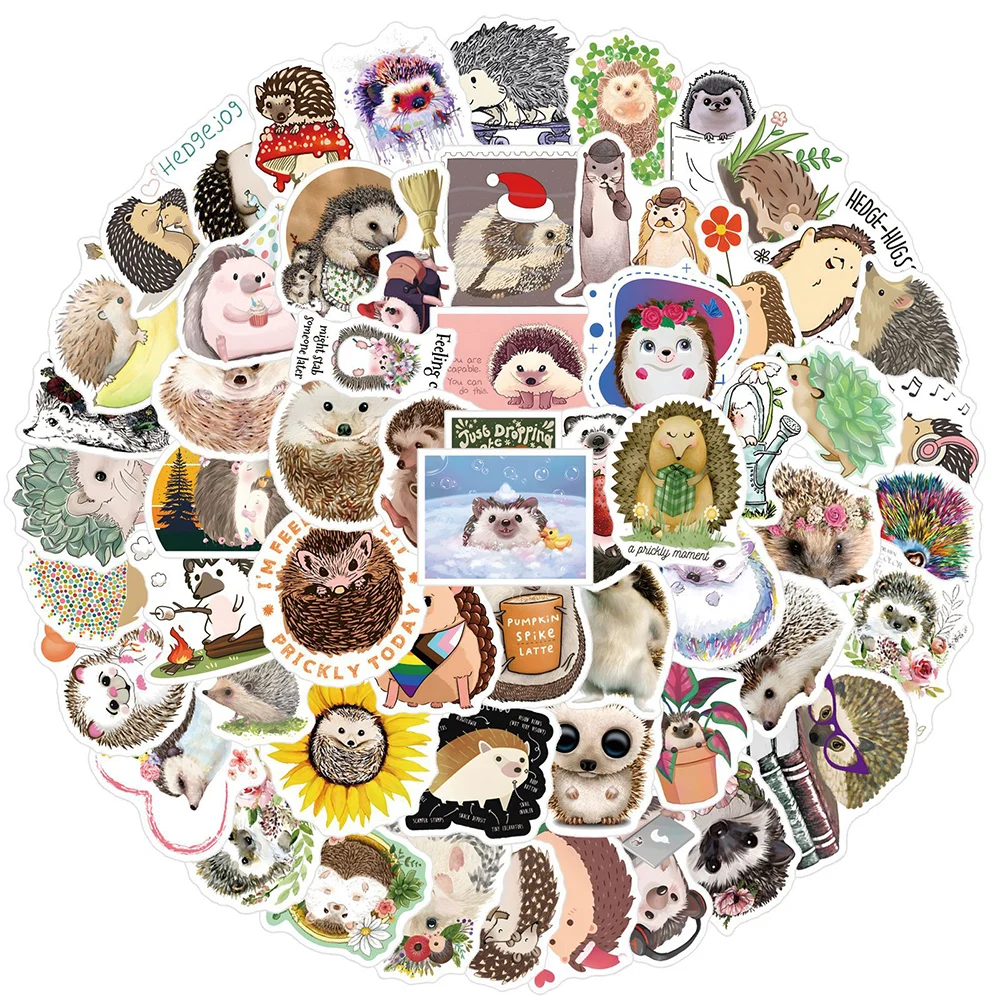 10/30/50pcs Cute Animal Hedgehog Cartoon Stickers for Kids Toys Decorative Scrapbooking Water Bottle Laptop Waterproof Sticker journamm 30pcs pack translucent litmus paper stickers perfume bottle diy scrapbooking collage stationery creative decor stickers