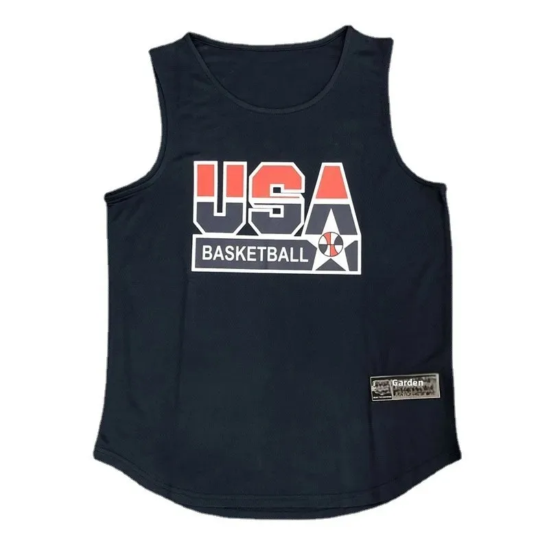 Loose Men's Basketball Vest American Style Sleeveless Summer Quick Dry Training Sports Top Male Model Sportswear