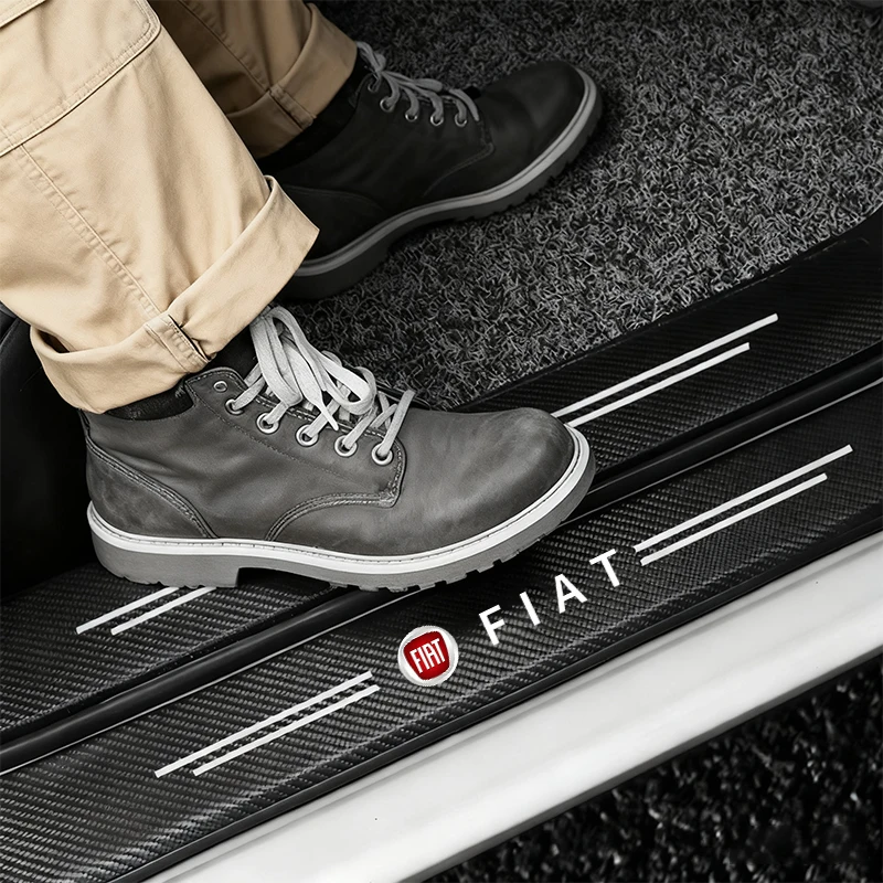 Premium Carbon Fiber Car Door Threshold Protector Stickers - Waterproof and Durable