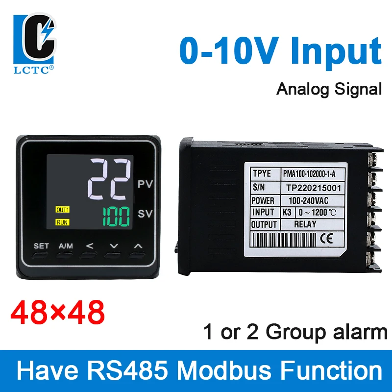 

0-10V Input SSR/Relay/4-20mA Output 48x48mm, 50 Segments Programmable Ramp Soak LCD Intelligent Pid Temperature Controller