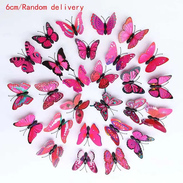 10PCS Fashion Butterfly Hair Clips for Women Girls Wedding Photography Head Clips Hairpin Hairgrips Decoration Hair Accessories 6cm purple red