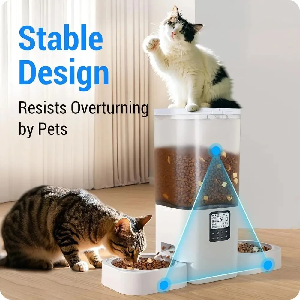 Timed Automatic Cat Feeder for 2 Cats with Slow Feed