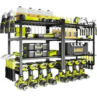 KAFAHOM Power Tool Organizer, 8 Drill Holder Wall Mount, 4 Layers Garage Tool Organizers Tool Shelf with Holder 1