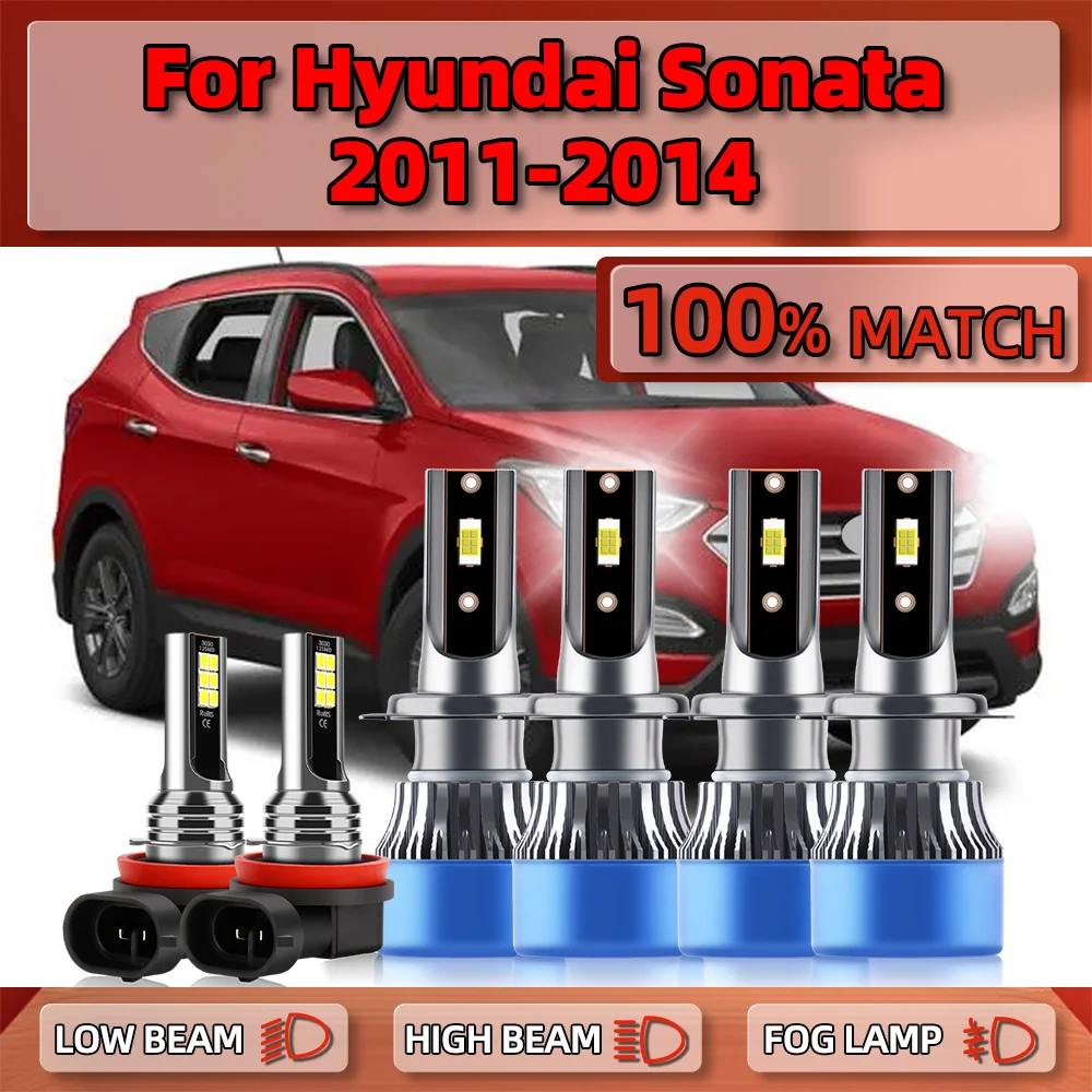 

360W LED Headlight Bulbs 60000LM High Low Beam Car Light 6000K White 12V Fog Lamps For Hyundai Sonata 2011 2012 2013 2014