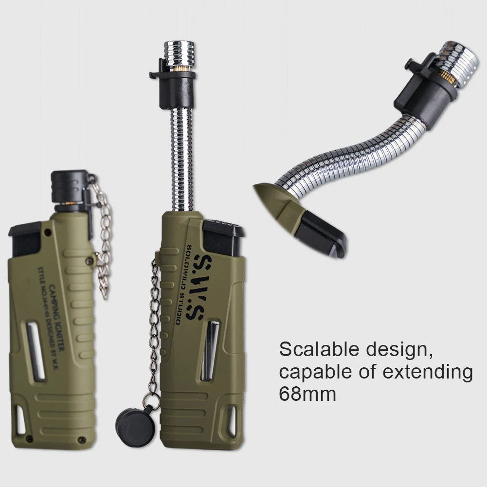 Portable Retractable Igniter Telescopic Windproof Outdoor Barbecue Gas Lighter Waterproof Camping Electronic Igniter Men's Gifts gas stove igniter