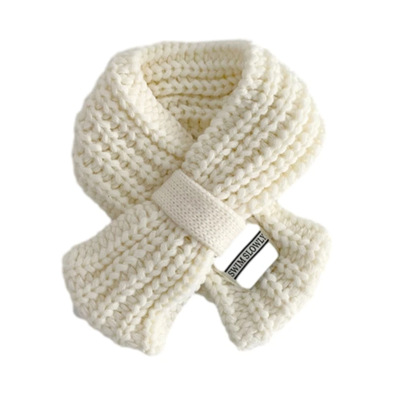 Soft and Warm Kids Scarf Knitted Neck Warmer Cosy Neckerchief Breathable Long Muffler New Year Gift for 3-12T Boys Girls