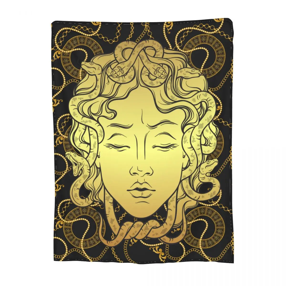 

Medusa Head Gold Greek Meander Luxury Blanket Merch Bed Decorative Snakehair Medusa Throw Blankets Super Soft 2023 New Arrival