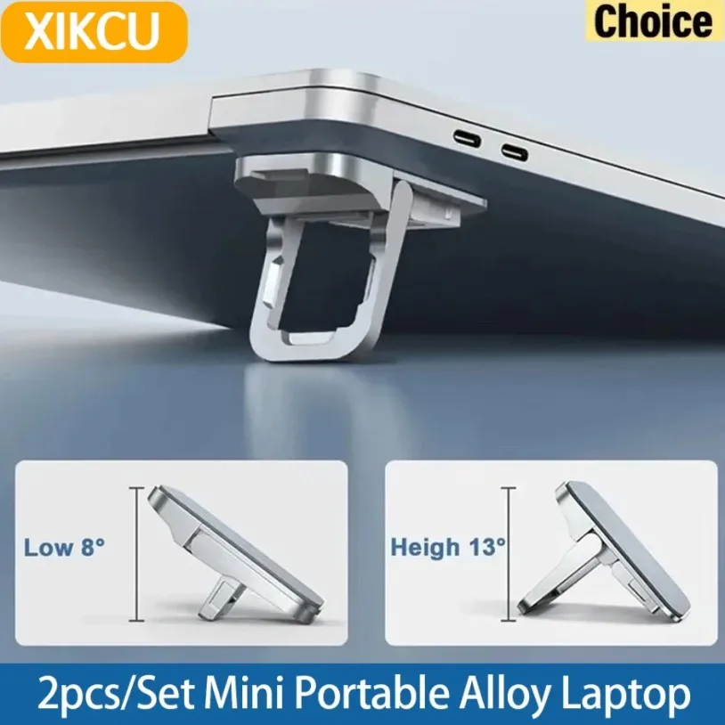 Laptop Stand 2pcs/Set Adjustable Angles Foldable Desktop Invisible Mini Portable Alloy Riser for Notebook