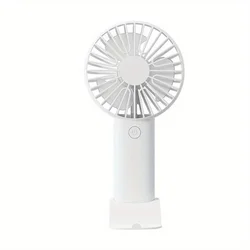 Portable Rechargeable Mini Fan with Phone Holder and Adjustable Speeds (White)