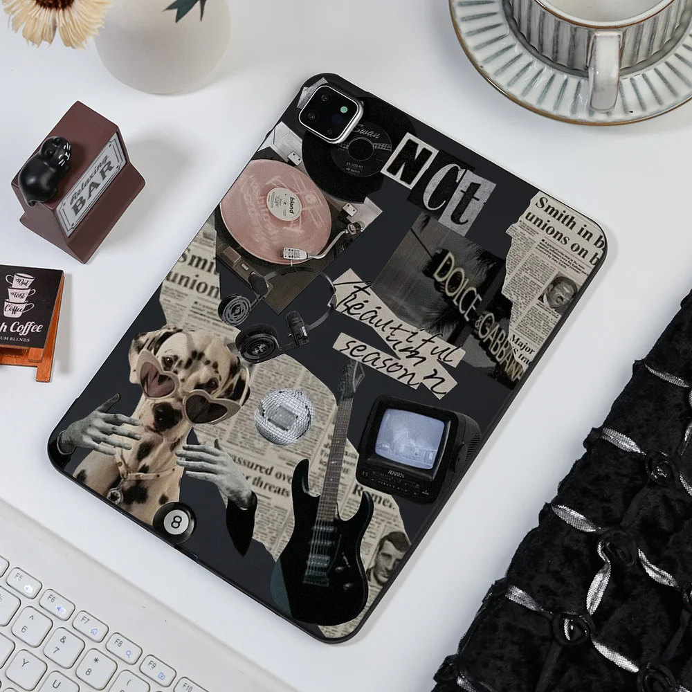 Retro Collage Dalmatian Y2K Edgy Stylish Matte Tablet Case