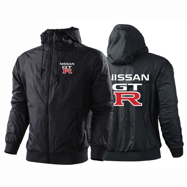 2022  Nissan GTR Men's Print Streetwear Hip Hop Jackets Spring Autumn Warm Windbreakers Zipper Hooded Custom Coat  Harajuku 1