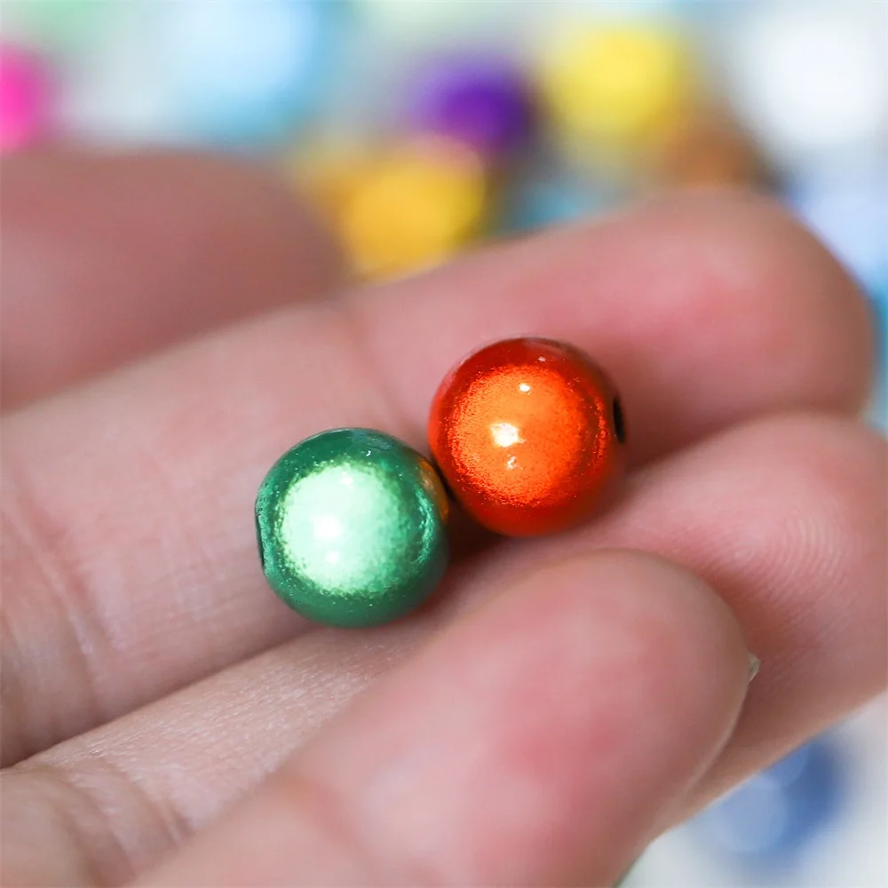 Satin Luster Imitation Pearl Glass Beads - Round, Dyed, Loose Spacer Beads for Jewelry and Vase Filler