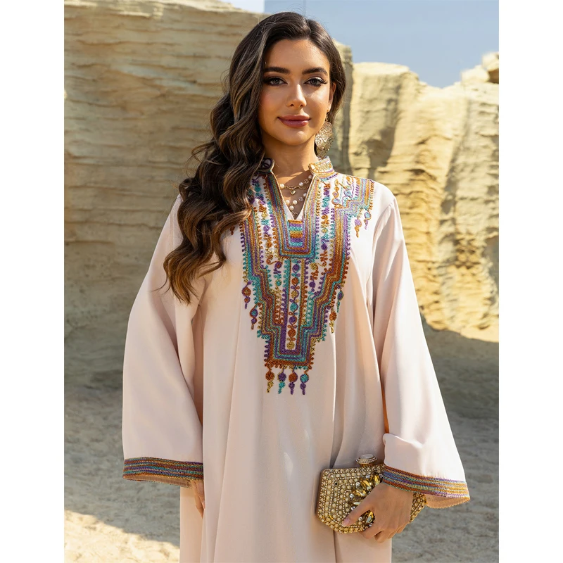 فستان عربي طويل للنساء في الشرق الأوسط، ثوب سفر مط...