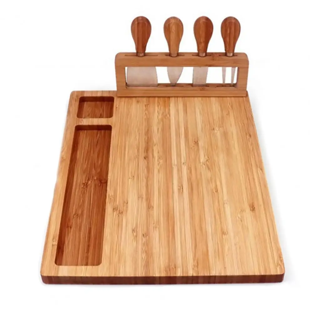 Excellent BPA Free Lightweight Cutting Board Wooden Charcuterie Board with  Cutlery for Household Cheese Board