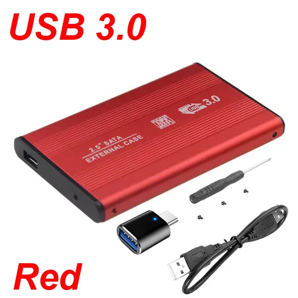 Aluminum USB Type-C External Hard Drive Enclosure with LED Light