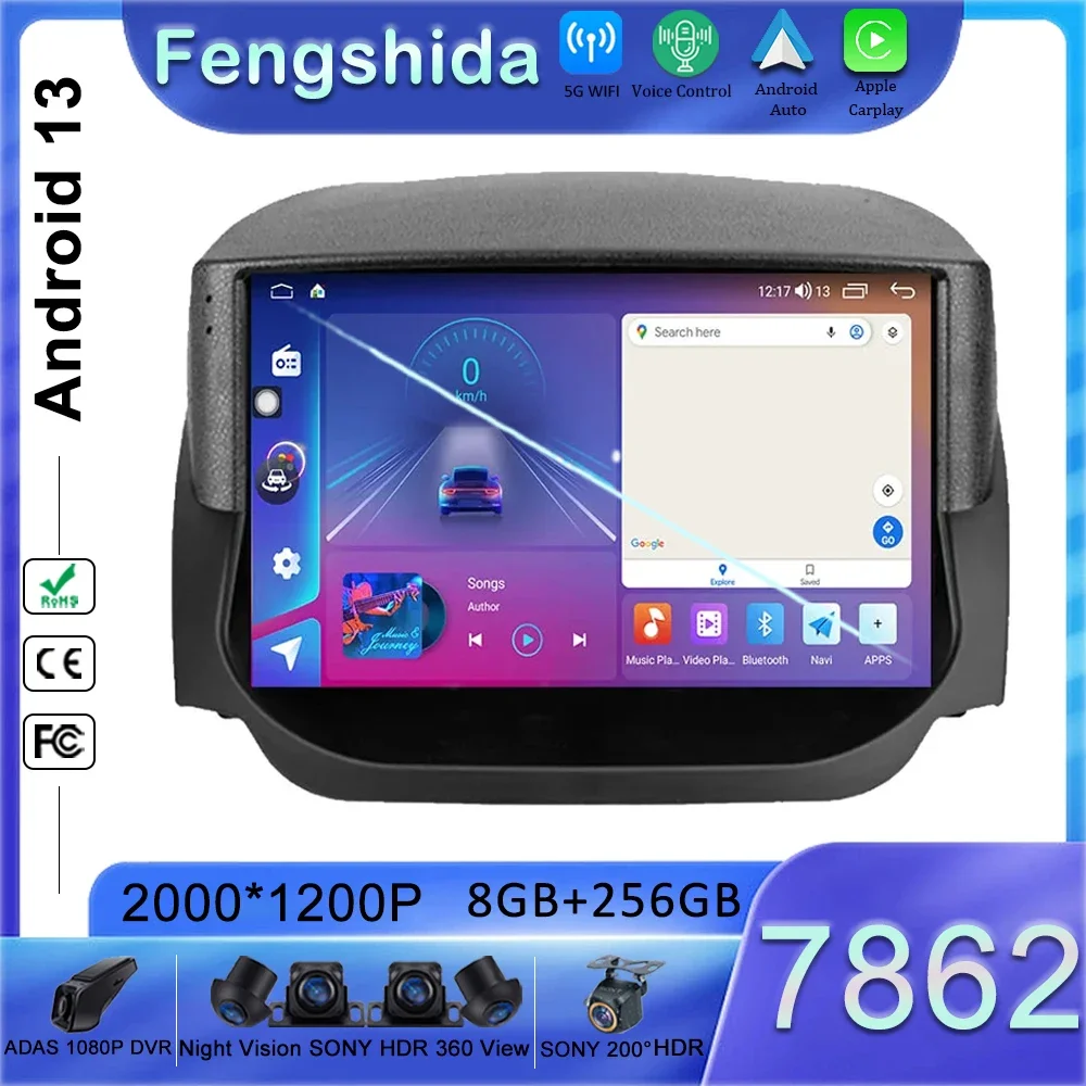 포드 에코 스포츠 2014 2018 스테레오 헤드 유닛 멀티미디어 플레이어, 안드로이드 13, 자동차 라디오 DVD, GPS 네비게이션, 7862 CPU, 와이파이 
