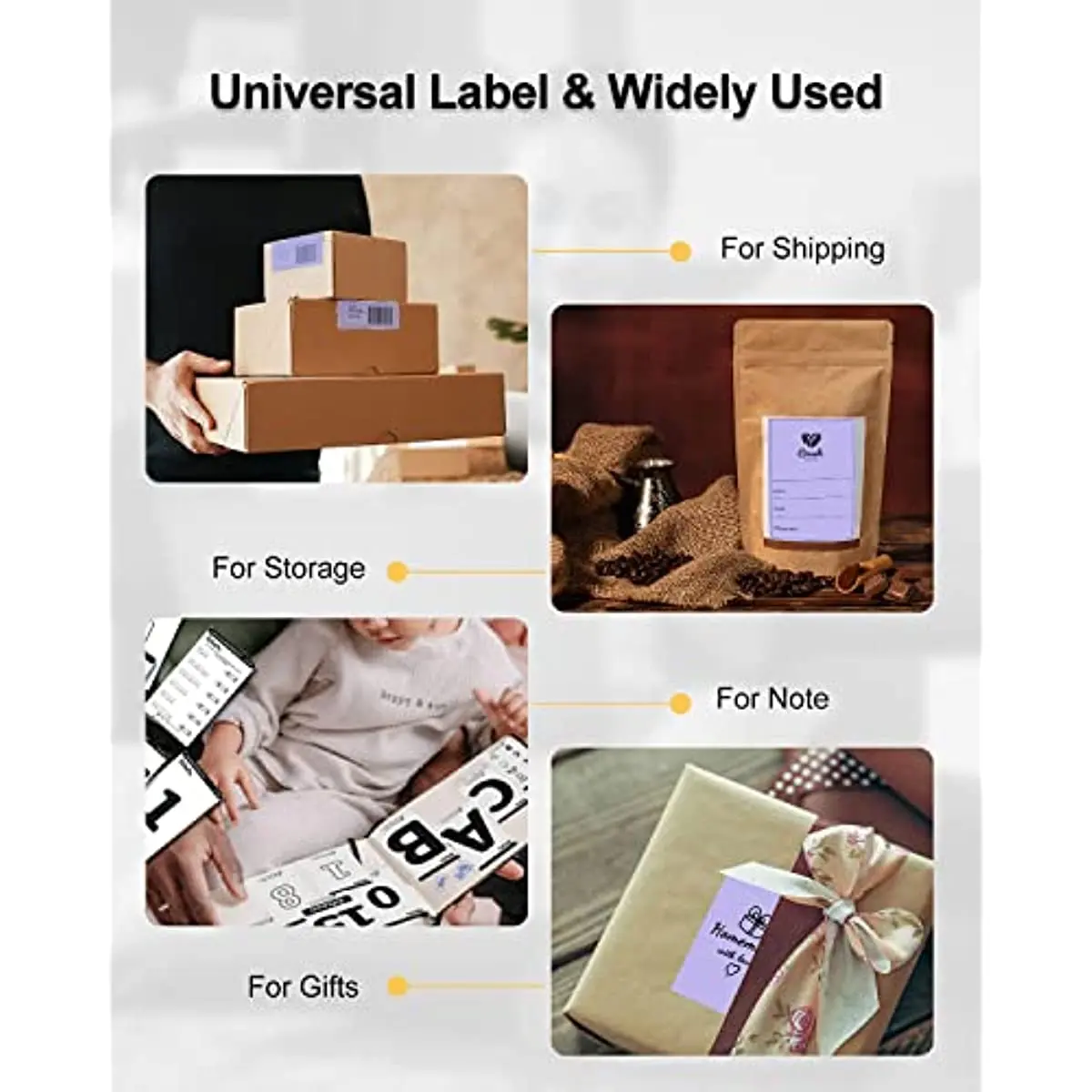 Phomemo 1000枚 4 x 6インチ 出荷用サーマルラベル - サーマルラベルプリンター用 簡単に剥がれる 強力な粘着性