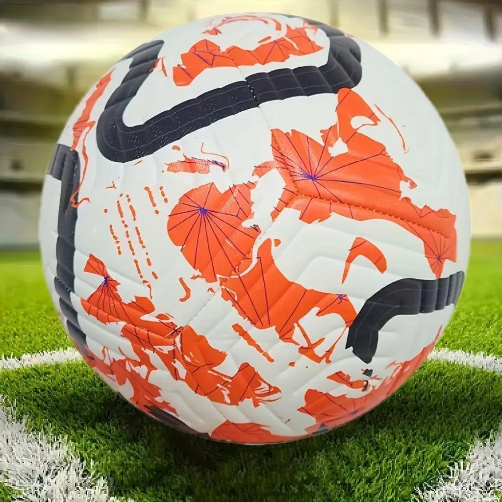 축구공 표준 사이즈 5 기계식 재봉 공 PU 방폭 소재 스포츠 리그 야외 경기 축구 훈련용.