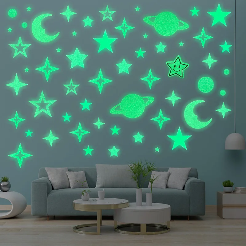 Luminous Cartoon Sun Stars Glow In The Dark Stickers Fluorescent Wall  Stickers For Kids Rooms Bedroom Nursery Ceiling Wall Decor - Wall Stickers  - AliExpress