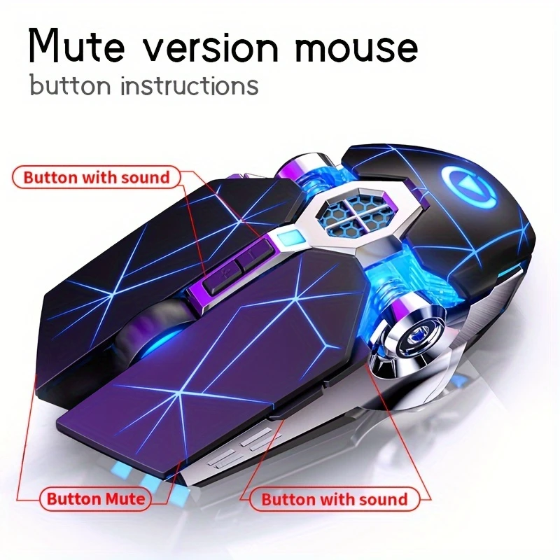 Wireless Silent Mouse LED Backlit Gaming Mouse for PC Laptop Computer Gamer