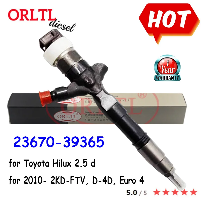 

ORLTL Common Rail Injector 23670-39365 2367039365 23670 39365 For Toyota Hilux 3.0D 2010-1KD-FTV