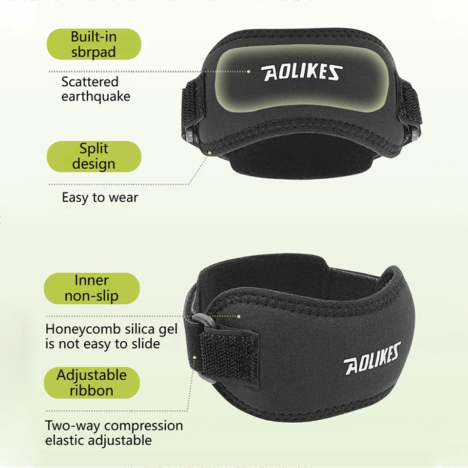 AOLIKES 1PCS Knee Band for Knee Pain Relief, Support Brace Patella Tendon Knee Strap for Hiking,Soccer,Basketball,Running,Tennis