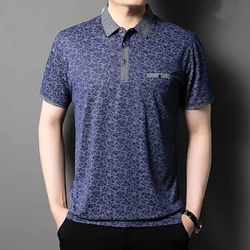 남성용 긴팔 단색 캐주얼 폴로 셔츠, 반팔, 라펠 격자 무늬, 비즈니스 오피스탑 2023, 봄 가을 패션