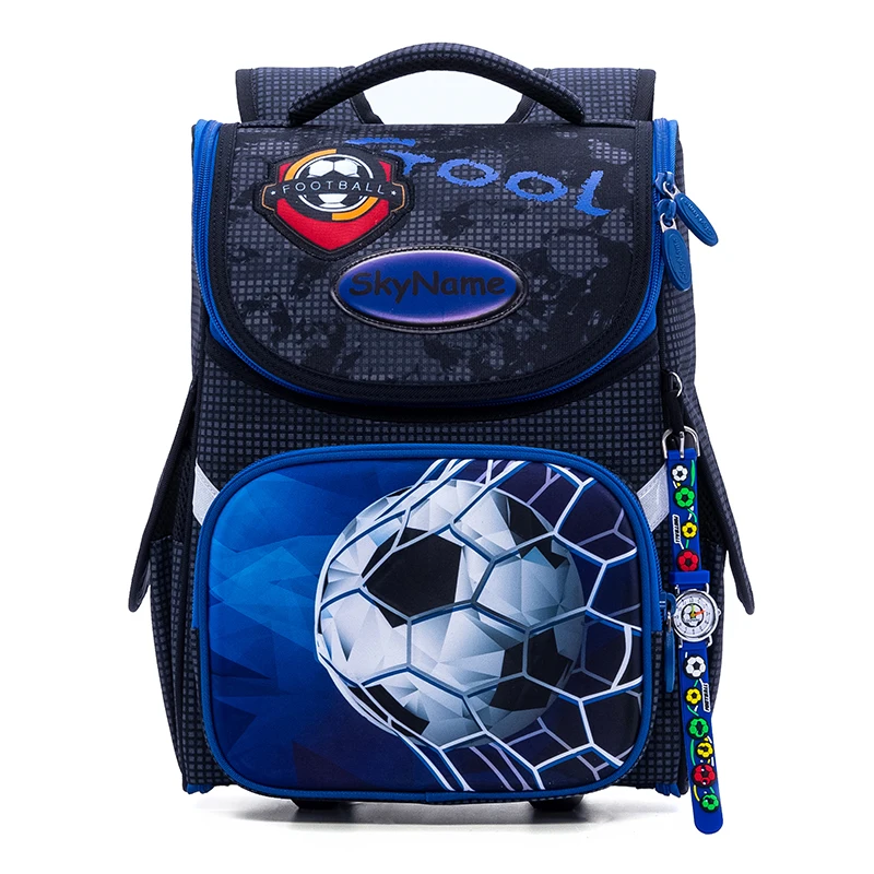 Orthopedic School Backpack For Boys 3D Cartoon Football School Bag Children 1 Grade Backpacks Kids Satchels Bookbag Russia Brand 2