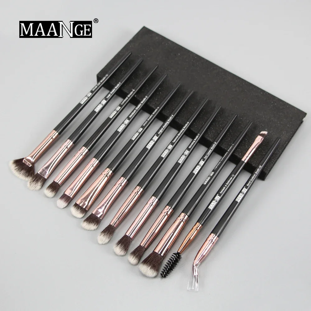Maange Pro 3/5/12 Pcs/Lotto Pennelli Trucco Set Ombretto Blending Eyeliner Ciglio Sopracciglio Pennelli Per Il Trucco Nuovo
