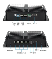 Fanless Industrial Mini PC Intel N100 Processor 4x 2.5G Ethernet Mini-PCIE Expansion WiFi 4G SIM Support Windows Linux Openwrt 2