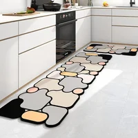 American Kitchen Floor Mats PVC Leather Waterproof Doormat Anti-slip Balcony Sink Carpet Anti-fouling Dirt-resistant Foot Mats 1
