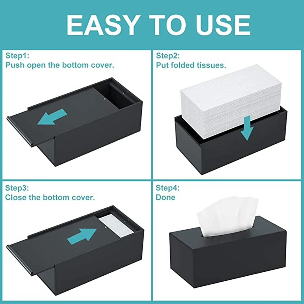 Acrylic Tissue Box Clear Tissue Holder Napkin Cover Hand Towel Dispenser Tissue Cover Rectangular for Home Bathroom Accessories 6